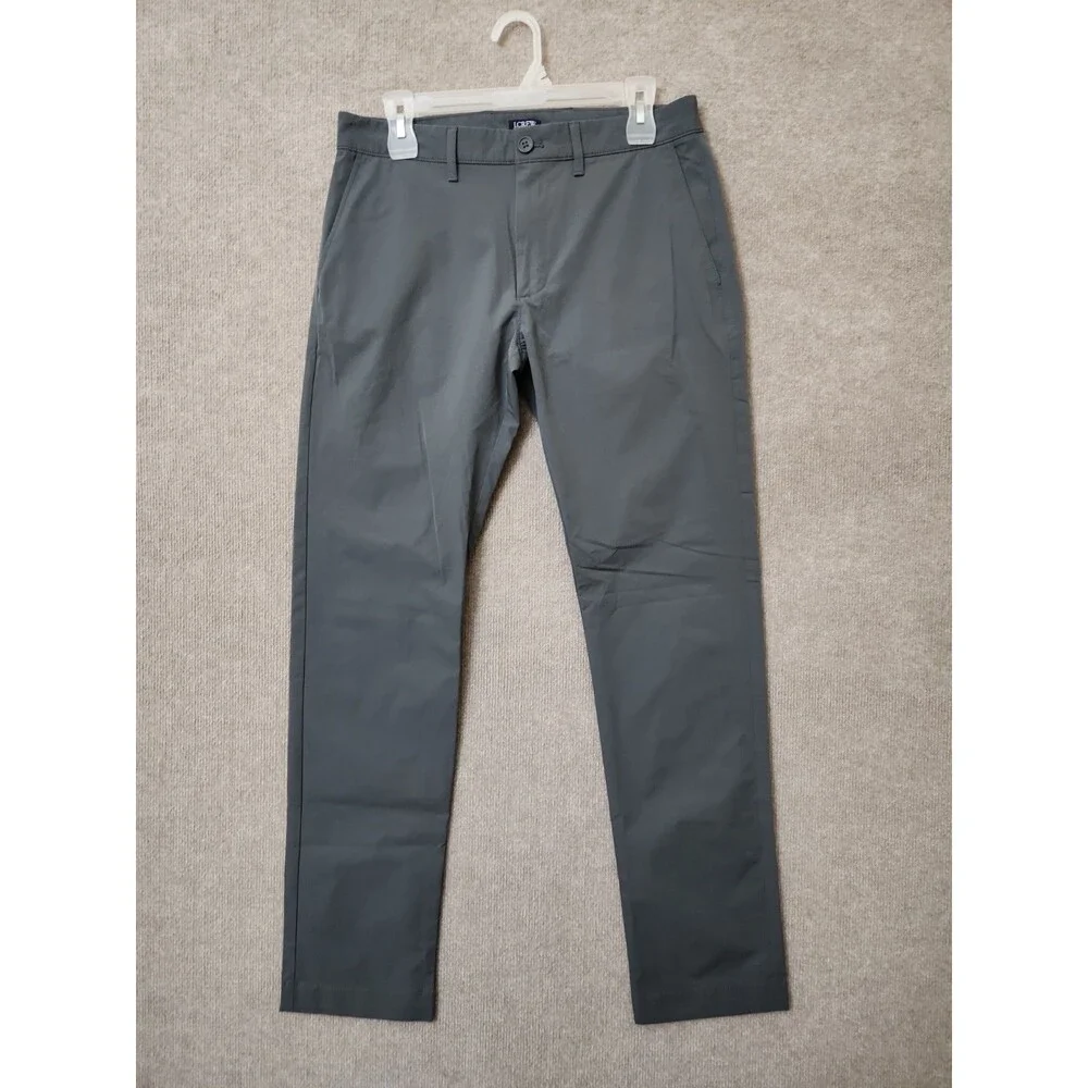 J Crew Slim-fit Tech Chino Pants Mens 30x32 Dark Gray Flex Stretch Lightweight